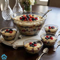 Luxury Dessert Serving Glass Bowl Set with Gold Rim – 7 Piece Elegant Dessert & Dining Set