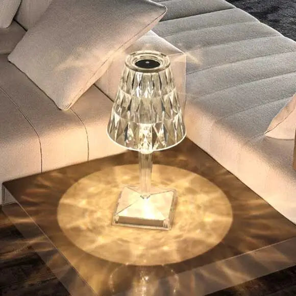 Vimite Touch Led Table Light Lamp USB Rechargeable 3-Colors Dimming Crystal Diamond Desk Lamp Lampshade Night Light for Bedroom Room Bedside Home Decoration